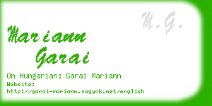 mariann garai business card